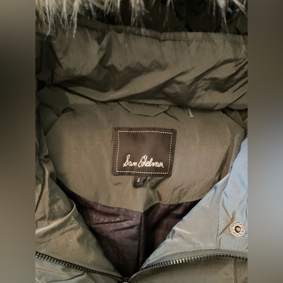 Sam Edelman ● Dark Grey Long Winter Jacket with Fur Lined Hood - Picture 5 of 5